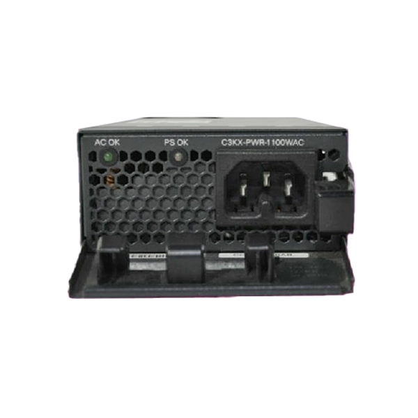 Cisco C3KX-PWR-1100WAC includes AC (alternating current) input support that accepts standard power from the mains power source