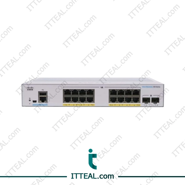 Front View Of Cisco CBS350-16P-2G