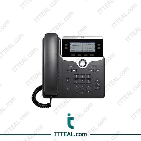 Cisco CP-7821-K9 IP phone featuring a 4.3-inch grayscale display for efficient business communication