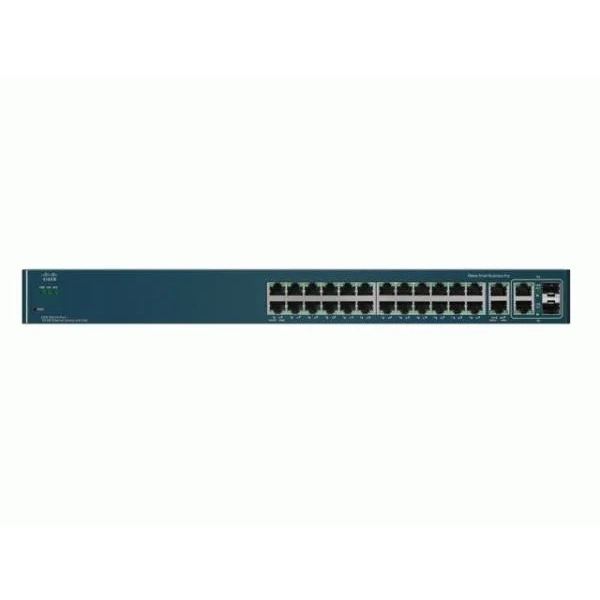 Front view of the Cisco ESW-520-24P-K9 managed switch