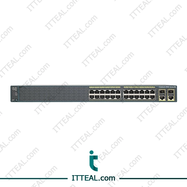 Front view of the Cisco WS C2960+24TC-S Catalyst