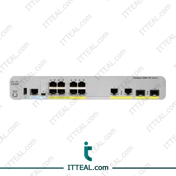 Front view of the Cisco WS-C3560CX-8TC-S Catalyst