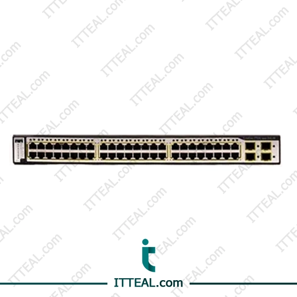 Front view of the Cisco WS-C3750G-48PS-S Catalyst