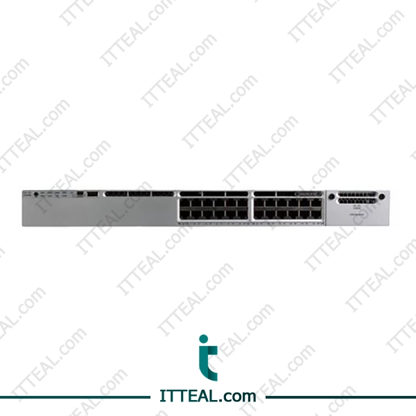 Front view of the Cisco WS-C3850-24P-L Catalyst