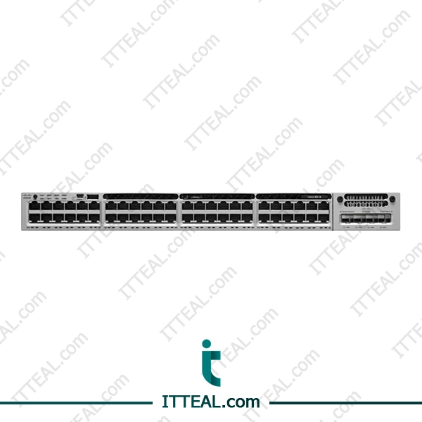 Front view of the Cisco WS-C3850-48PW-S Catalyst