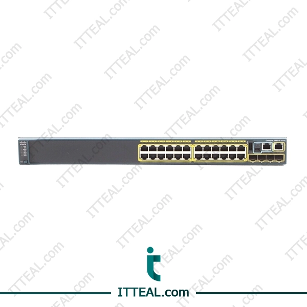 Front view of the Cisco WS-C2960S-24TS-L switch