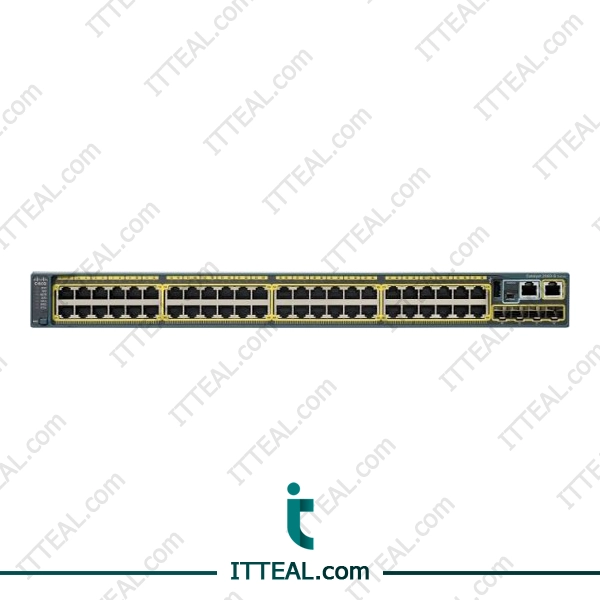 Front view of Cisco WS-C2960S-48FPS-L Catalyst