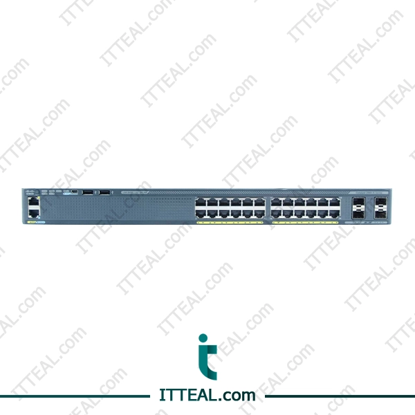 Front view of Cisco WS-C2960X-24PS-L Catalyst