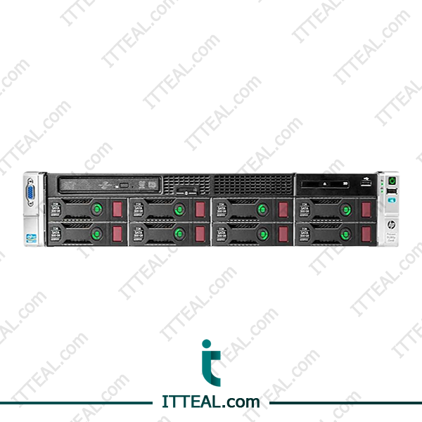 HPE ProLiant DL380p G8 server 2U rack, Intel Xeon CPUs, DDR3 RAM, flexible storage.