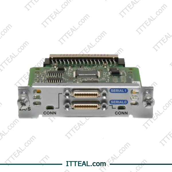 Cisco HWIC-2A/S Plug-in module WAN Interface Cards has 2 ports with 128 kbps Synchronous Maximum Speed and 115.2 kbps Asynchronous Maximum Speed.