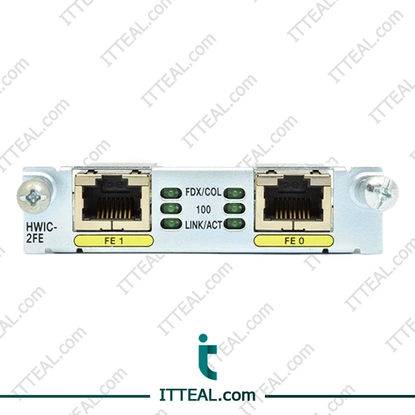 Cisco HWIC-2FE transmits data at a speed of 100 Mbps and 10 Mbps