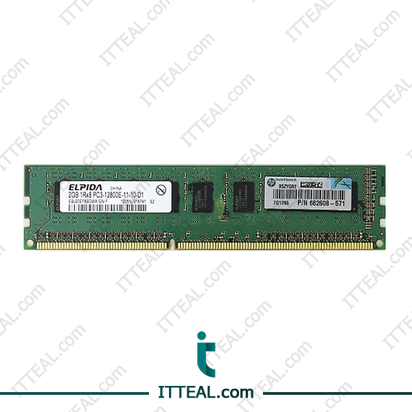 2GB DDR3 1600MHz ECC memory with 1.5V, single-rank design for desktops and servers.