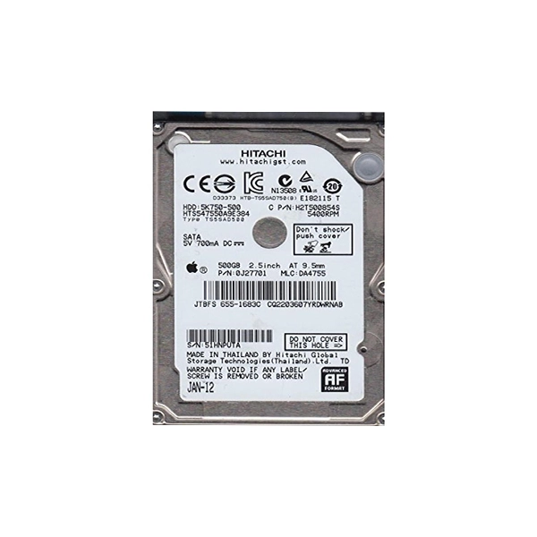 HITACHI HDD 500GB 5400RPM SATA II/III (depending on the specific model)