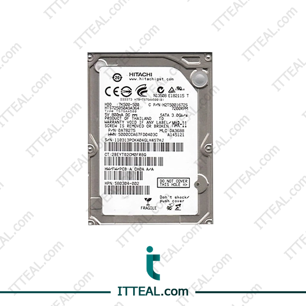 HITACHI HDD 7200RPM SATA with 500GB storage capacity