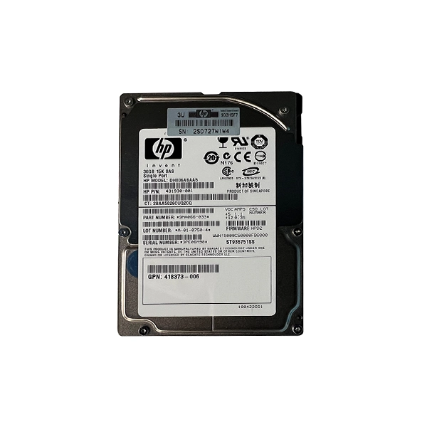 HP HDD 36GB SAS with 15000 RPM Speed