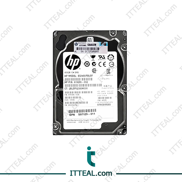 HP 450GB 10K RPM SAS Hard Disk Drive with 450GB capacity and 10,000 RPM speed