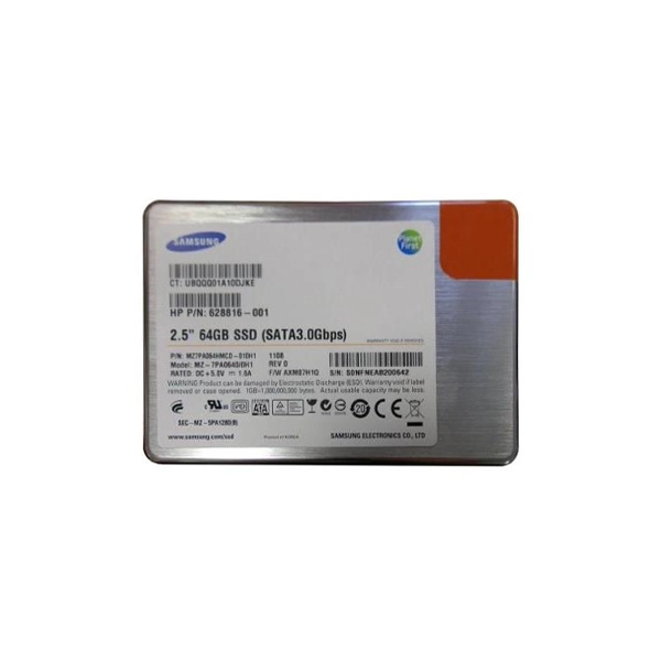 SAMSUNG SSD 64GB 2.5' SATA 0°C to 70°C Operating Temperature