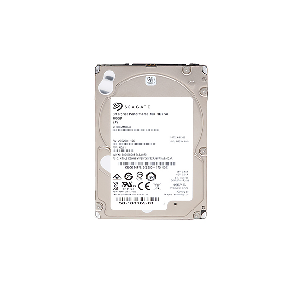 The Seagate 300GB 10K RPM SAS HDD, with a capacity of 300GB and a speed of 10,000 RPM